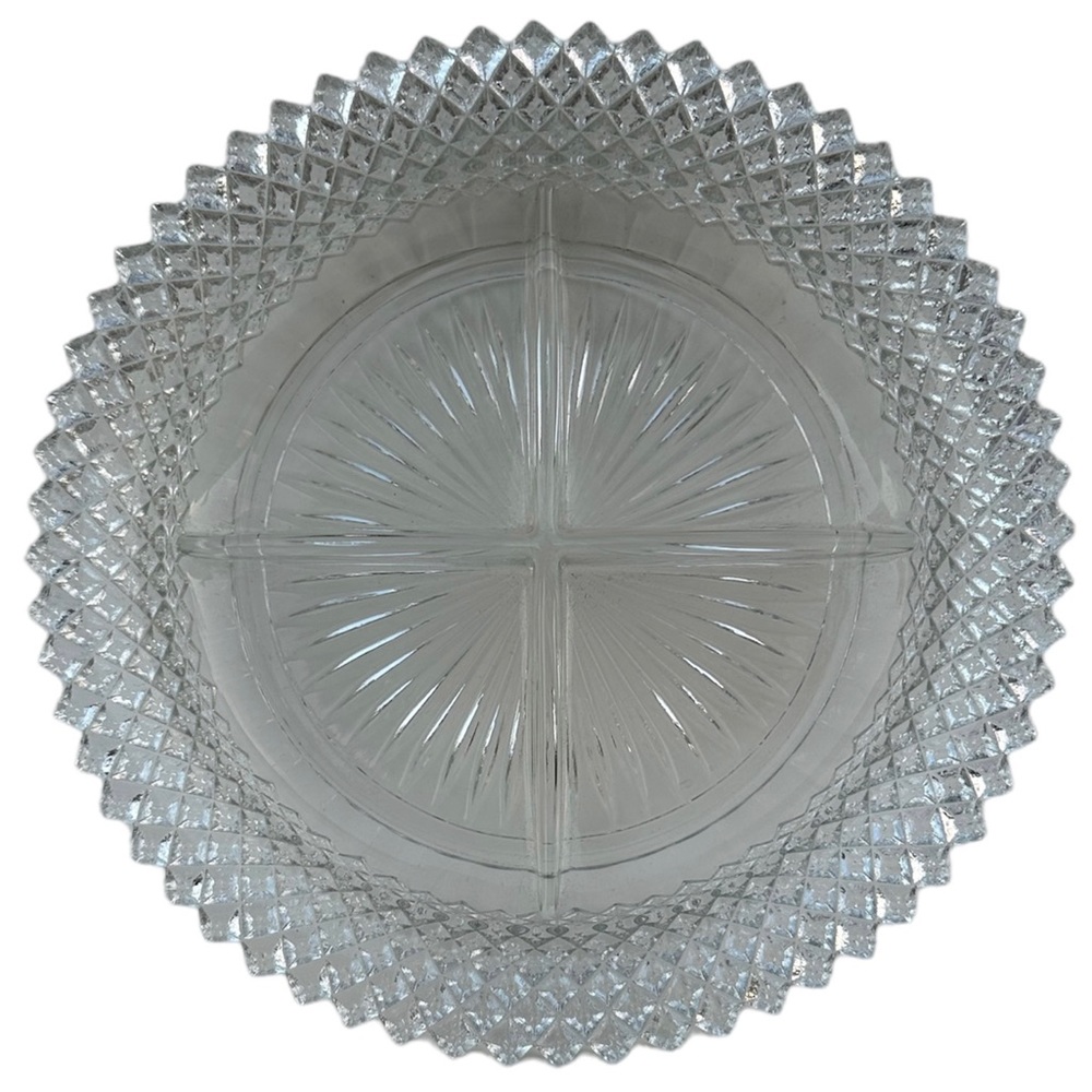 Anchor Hocking Miss America Divided Relish Dish Vintage Clear Depression Glass
